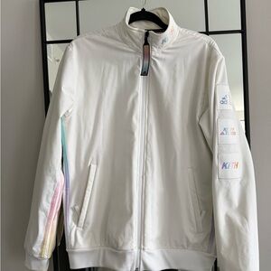 Limited Edition Kith x Adidas White Jacket with Multicolor Accents